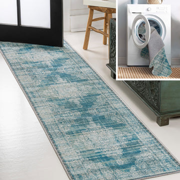 Regis Bohemian Medallion Washable Area Rug